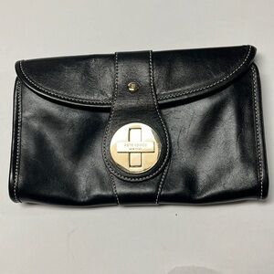 Kate Spade black leather clutch